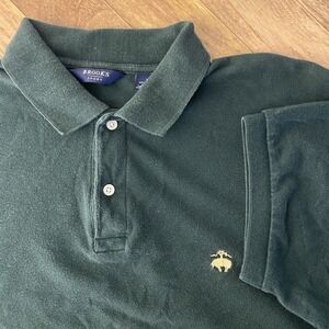 Vintage Brooks Sport Polo Shirt Mens Large Green Made in USA